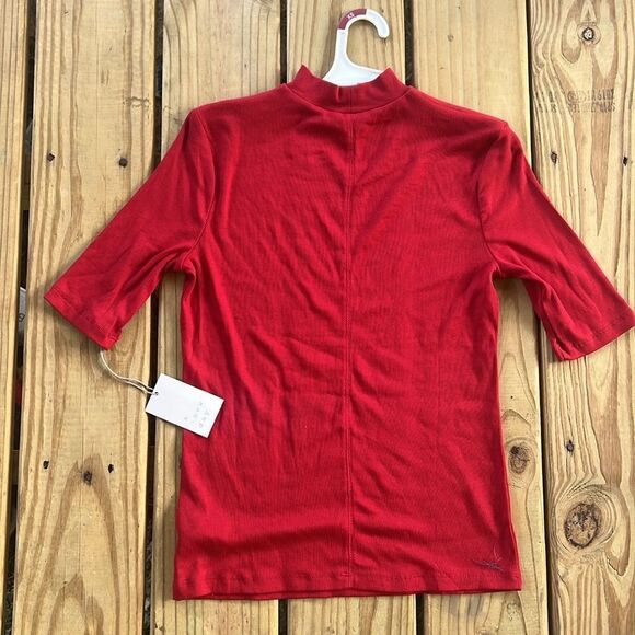 NWT A New Day Size XS Red Mock Neck Half Sleeve Ribbed Top Shirt Turtleneck - Picture 5 of 7